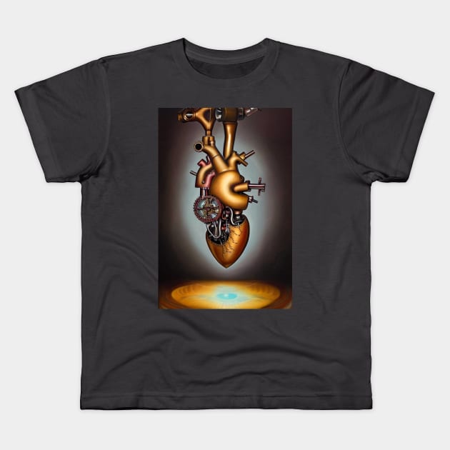 Steampunk mechanical heart Kids T-Shirt by Dendros-Studio